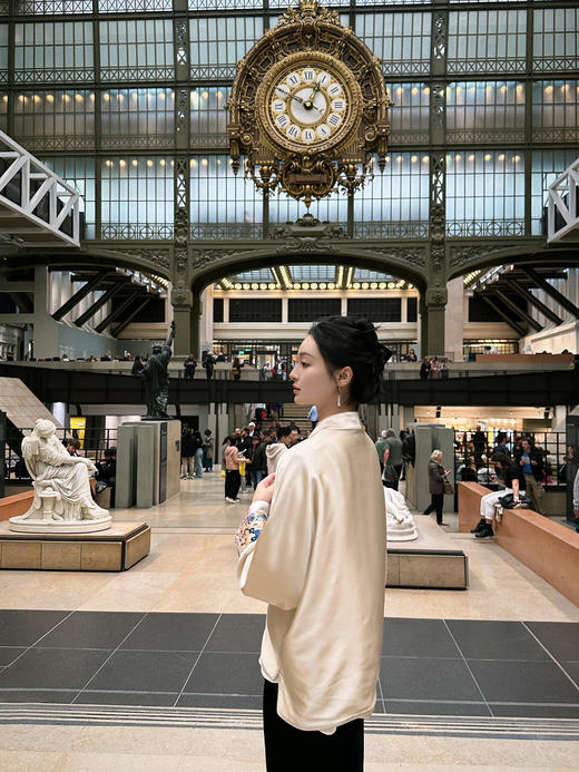 盛唐牡丹|重缎真丝郭子仪拜寿图袖口一粒扣外套 商品图2