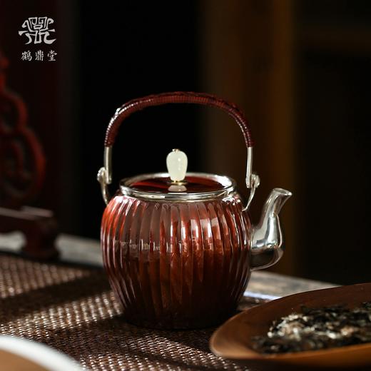 鹤鼎堂银壶于飞系列棠棣急须镜面（铜包银）（缺货） 商品图0