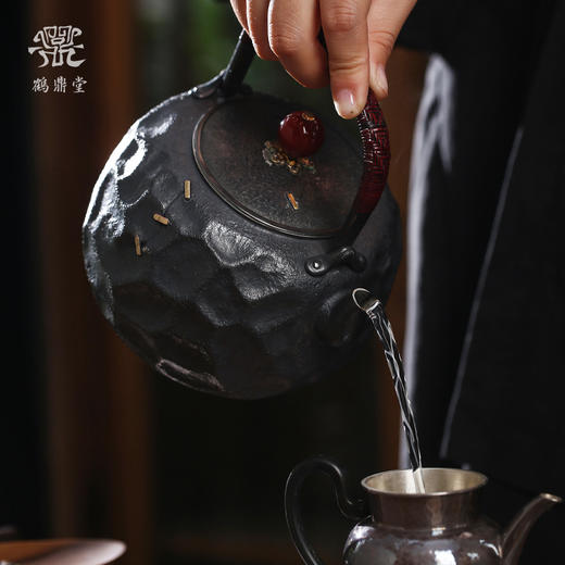 鹤鼎堂银壶于野系列天作汤沸石纹肌理（黑色）（缺货） 商品图3
