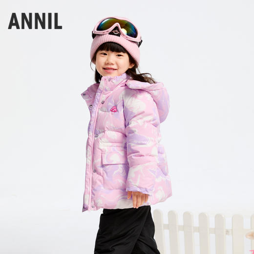 【御寒-5~5℃】女童甜酷中长款羽绒外套鹅绒绒子冬季新款安奈儿童装实体店同款XG445756 商品图1