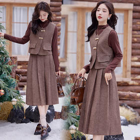时尚气质，毛呢三件套套装HR-ANY028