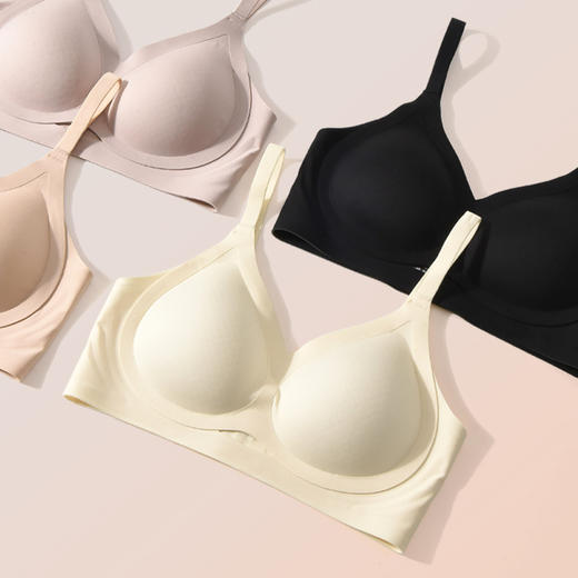 洁丽雅新款3D聚拢文胸舒适无钢圈加高侧比收副乳轻薄透气文胸 商品图1