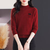 CC-103-79010半高领羊毛打底衫女秋冬内搭短款长袖针织上衣洋气毛衣女 商品缩略图1