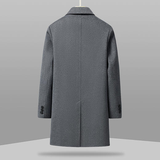 【可拆卸加绒内胆】【绵羊毛】【新款DXS】大依优型大码中长款翻领羊毛呢大衣外套商务夹克男宽松加肥加大码上衣胖子正装休闲 商品图1