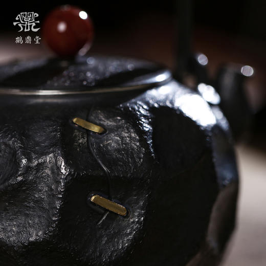 鹤鼎堂银壶于野系列天作急须石纹肌理（黑色）（缺货） 商品图3