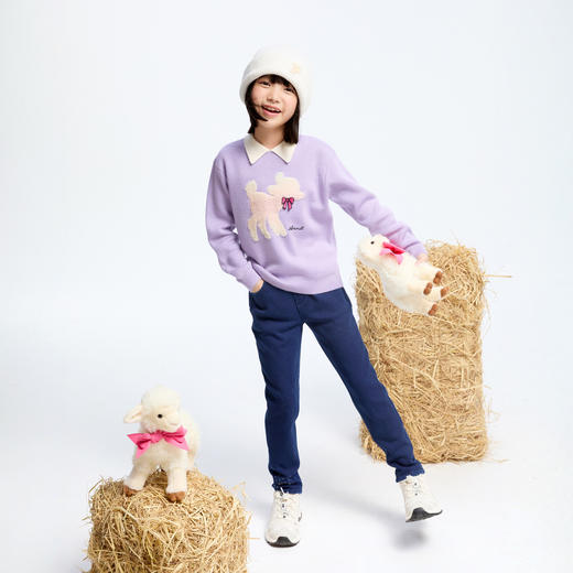 女童毛巾绣甜美毛衣冬季新款安奈儿童装实体店同款AG444622 商品图5