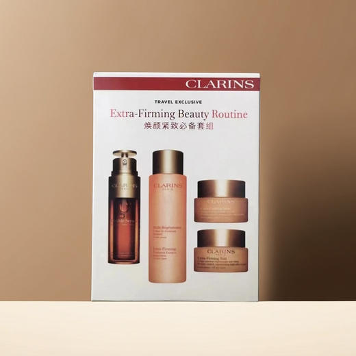 【香港直邮】Clarins娇韵诗焕颜弹力紧致四件套弹簧水200ml+双萃精华50m+日霜50ml+晚霜50ml 赠礼袋 商品图1