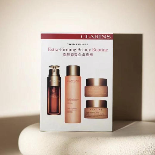 【香港直邮】Clarins娇韵诗焕颜弹力紧致四件套弹簧水200ml+双萃精华50m+日霜50ml+晚霜50ml 赠礼袋 商品图4