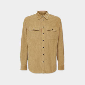 【一】DSQUARED2 男士徽标贴花灯芯绒长袖衬衫 绿色 S74DM0874 S54097 111