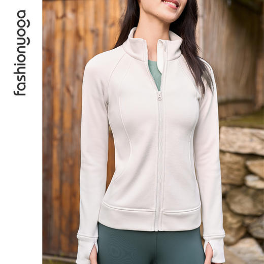 F14875收腰修身绒感外套 商品图5