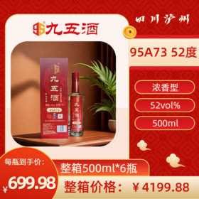 九五酒泸型AI浓香型 95A73号白酒  整箱销售(500ml*6瓶）