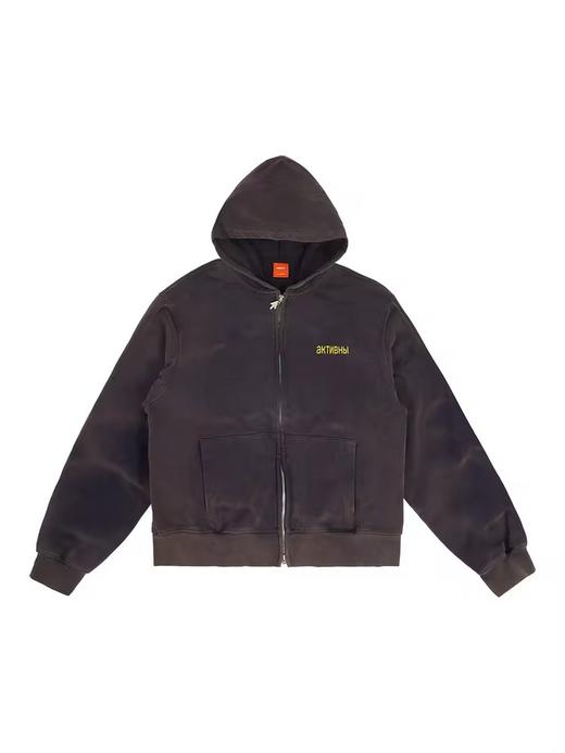 FMACM/WY2335/重磅洗水扎染连帽印花卫衣外套 商品图4