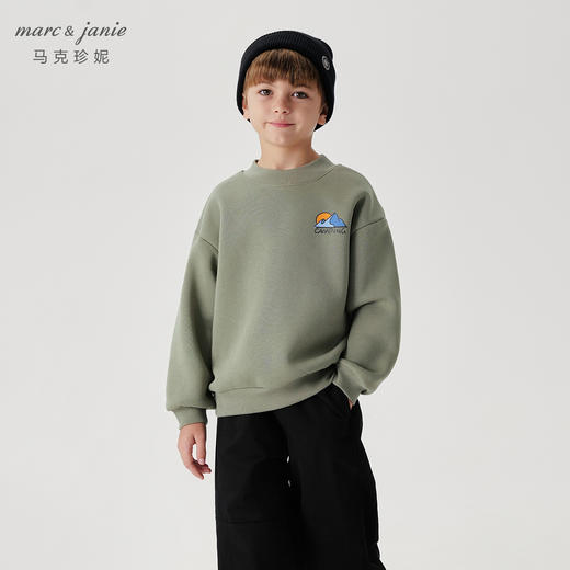 【抗静电】马克珍妮男女童山系户外宽松加绒卫衣秋冬新款240991 商品图1
