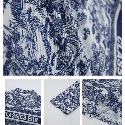 司歌弹力印花内搭打底半高领中袖上衣套头ET901359 商品图3