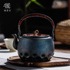 鹤鼎堂银壶闻天系列粲兮錾刻花边铜包银汤沸（银色）（缺货）