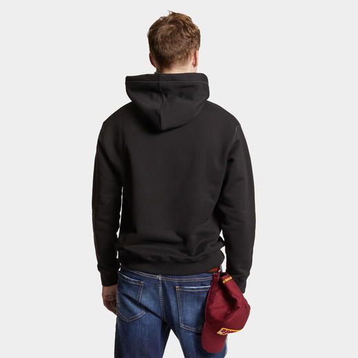 DSQUARED2 男士熊徽标印花酷炫棉质抓绒连帽卫衣 黑色 S74GU0814 S25516 900 商品图3