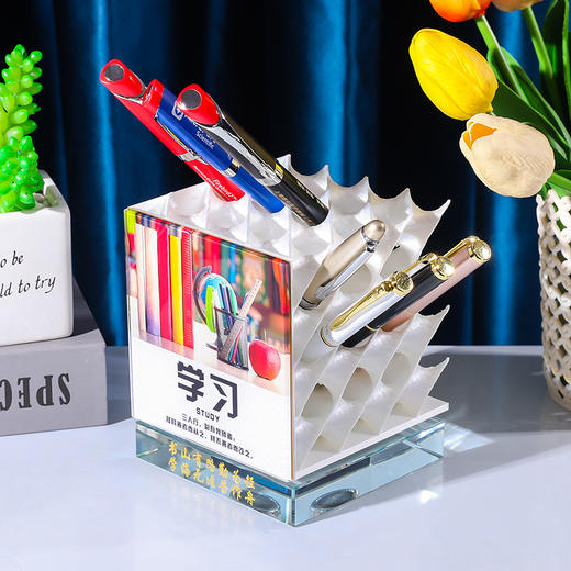 教师节送老师打印创意笔筒蜂窝状可定制 商品图1