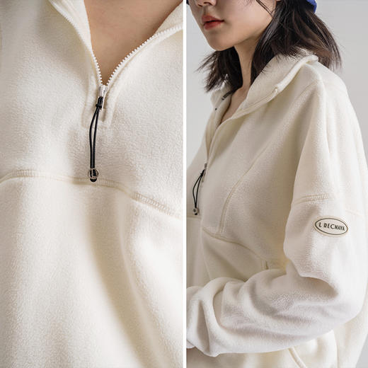 【羊羔绒】摇粒绒宽松套头卫衣 宽松显瘦半拉链外套 可立领可翻领上衣 商品图6