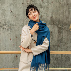 【优雅知性！仿羊绒保暖围巾】35cm宽仿羊绒围巾拉毛色加厚长巾秋冬季cashmere流苏披肩女妈妈装