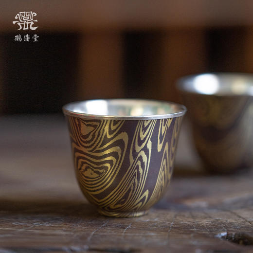 鹤鼎堂闻天系列山川天异杯 木纹金（包银）（缺货） 商品图0