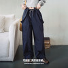 马登美式可拆卸工装背带裤复古口袋直筒裤遮肉抽绳休闲裤春秋季女 商品缩略图1
