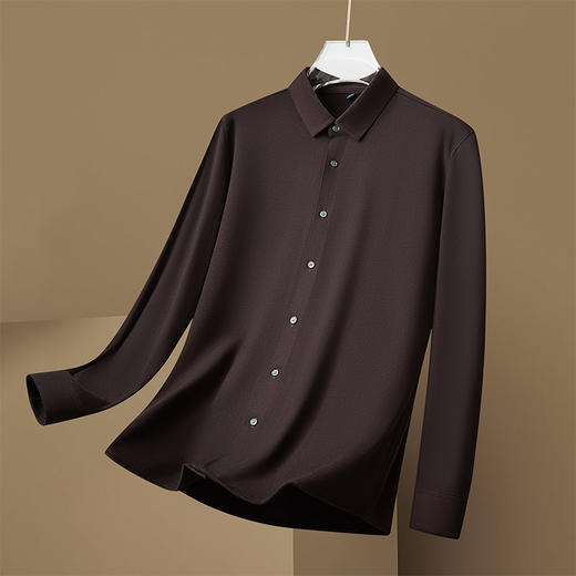 【新款DM】大依优型大码磨毛长袖衬衫男宽松加肥加大码男士休闲商务衬衣上衣胖子 商品图1