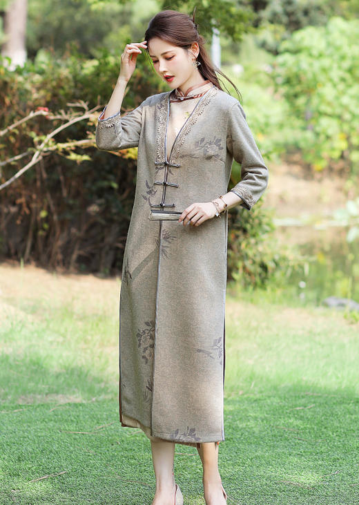 显瘦长款旗袍妮子外套QMR 商品图2