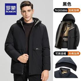 三倍保暖男士石墨烯羽丝棉水貂毛保暖商务外套
