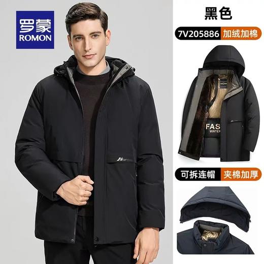 三倍保暖男士石墨烯羽丝棉水貂毛保暖商务外套 商品图0