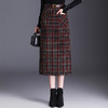 KYL-99836-L 复古格子修身时尚直筒裙24年秋冬款长款显瘦高腰包臀裙洋气半身裙 商品缩略图1