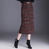 KYL-99836-L 复古格子修身时尚直筒裙24年秋冬款长款显瘦高腰包臀裙洋气半身裙 商品缩略图0