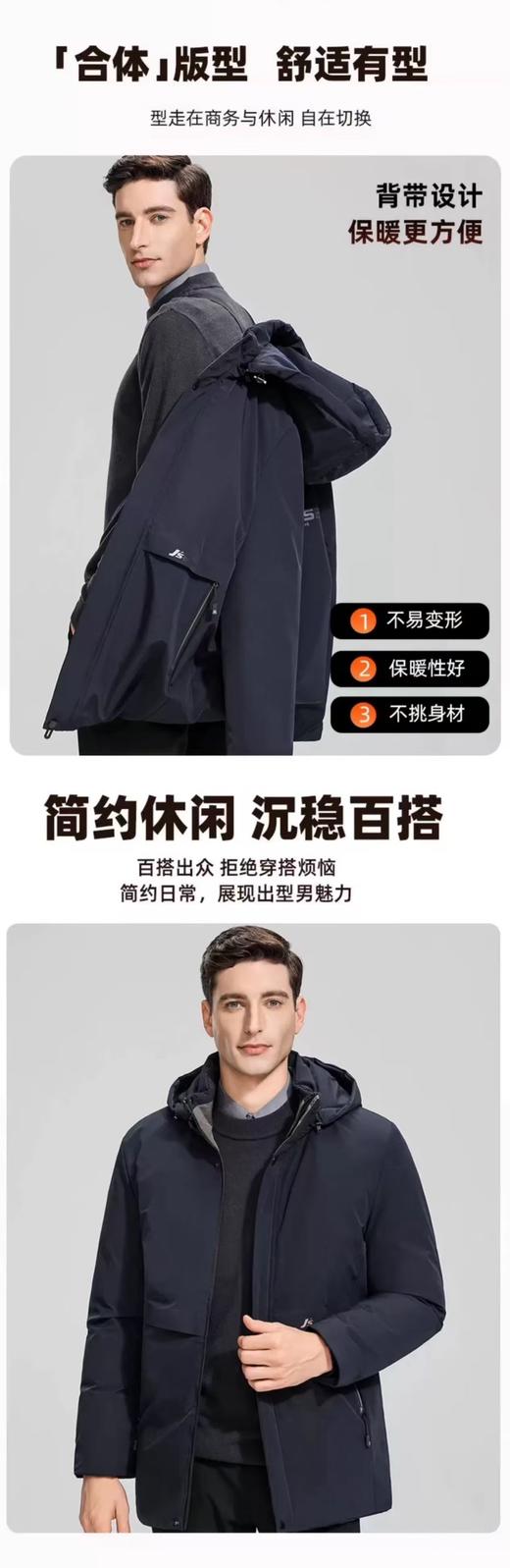 三倍保暖男士石墨烯羽丝棉水貂毛保暖商务外套 商品图11