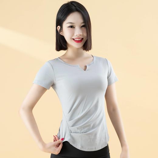 跃牌【瑜堂系列】新款V领短袖裸感健身褶皱瑜伽短袖JYMD026 商品图2