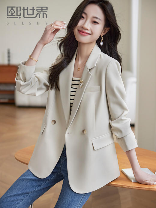 【年货节】熙世界女士西装外套2025年新款秋秋流行垂感休闲高级感炸街小西服 商品图0