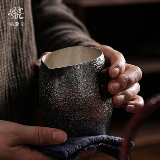 鹤鼎堂闻天系列维鸠公杯麻纹（小号)(银色）（缺货） 商品图4