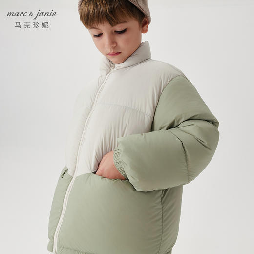 马克珍妮男女童山系户外拼色立领羽绒服儿童保暖轻羽绒冬装241637 商品图3