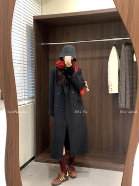 Read Nameless /黑灰色气场双面斜纹羊毛大衣 2024/10/17