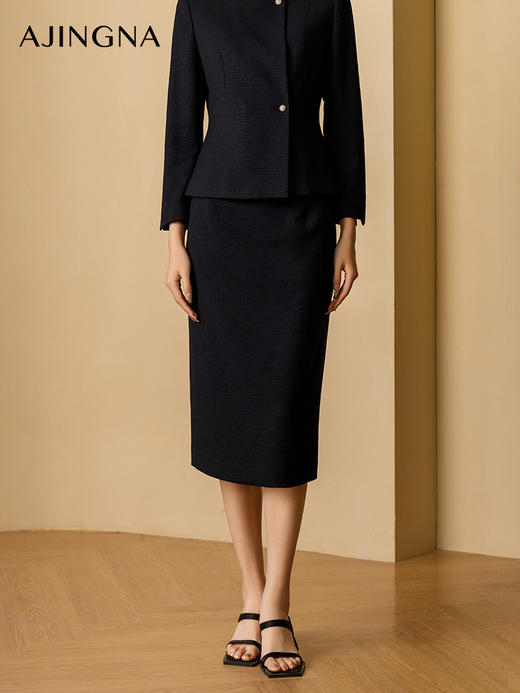 【商城同款】阿菁娜2024秋季新款直筒简约A字半裙A29Q113061 商品图2