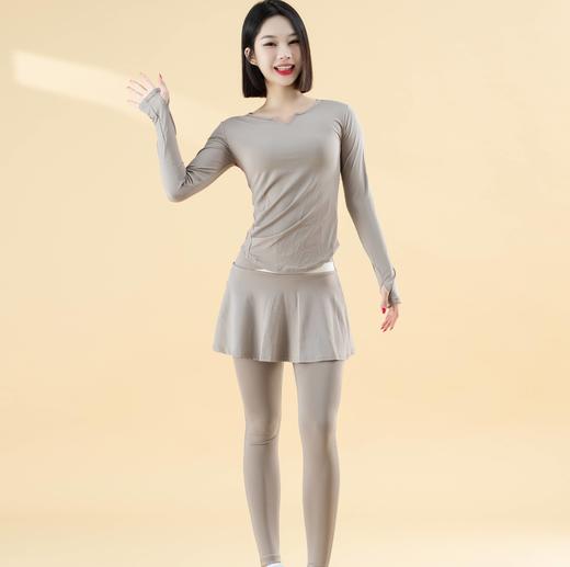 跃牌【瑜堂系列】V领长袖裸感无缝褶皱收腰显瘦紧身瑜伽服 JYMC014 商品图2