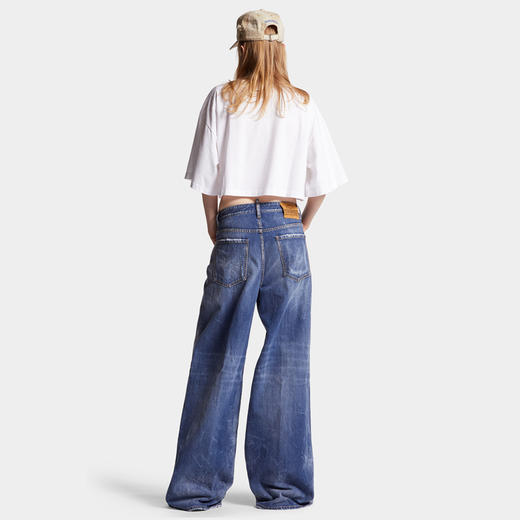DSQUARED2 女士徽标标签中号休闲牛仔裤 蓝色 S72LB0805 S30309 470 商品图3