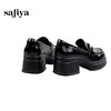 Safiya/索菲娅2025学院风方头粗跟轻便百搭小个子增高乐福鞋  SFD1112160 商品缩略图2