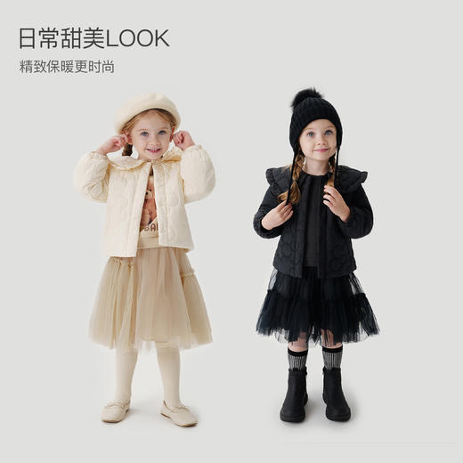 马克珍妮女童娃娃领早秋外套儿童薄棉棉衣宝宝2024年秋冬装241198 商品图1