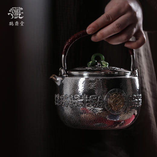 鹤鼎堂银壶闻天系列晨风汤沸饕餮纹镶金青龙白虎（缺货） 商品图5