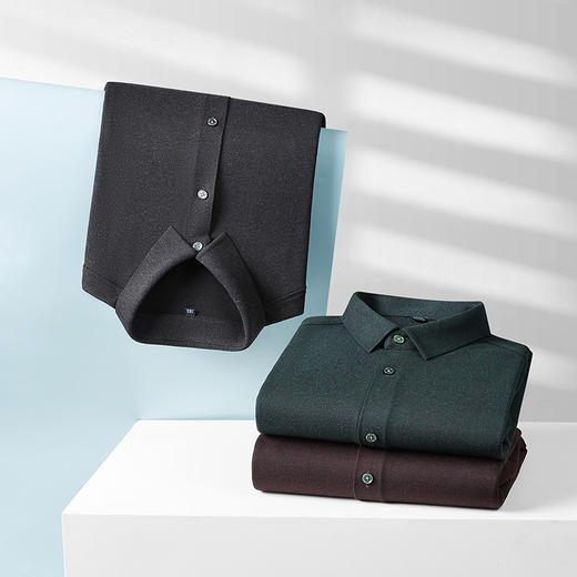 【新款DM】大依优型大码磨毛长袖衬衫男宽松加肥加大码男士休闲商务衬衣上衣胖子 商品图12