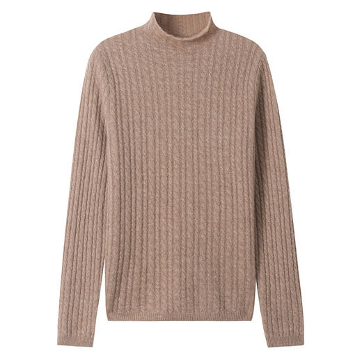 CC-101-546秋冬保暖100羊绒衫女半高领麻花毛衣时尚百搭套头针织打底衫 商品图4