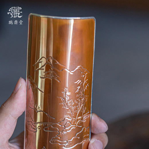 鹤鼎堂闻天系列茶赋茶则（云.山）镜面（包银）（竹.鸟）（缺货） 商品图0