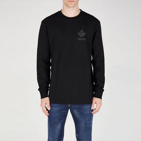 【二】DSQUARED2 男士枫叶徽标贴花棉质圆领长袖T恤 黑色 S74GD1356 D20020 900