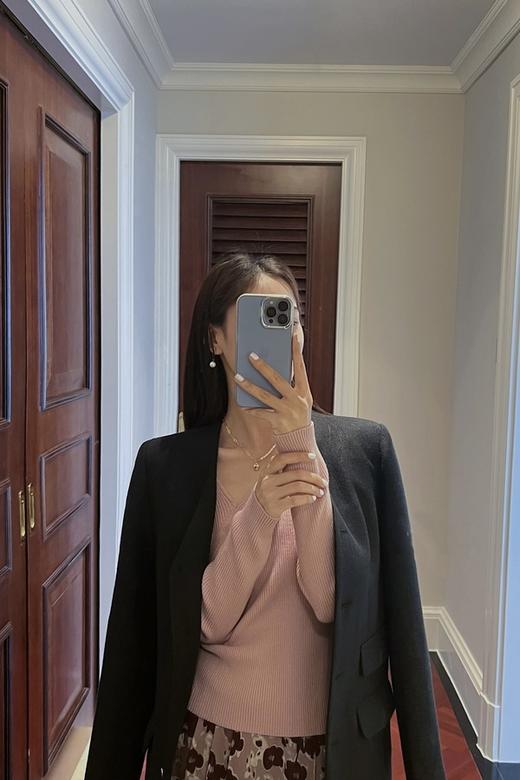 ESTELLICA 黑色无领高端气质西装外套 17240 商品图3