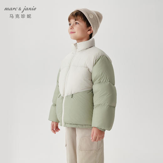 马克珍妮男女童山系户外拼色立领羽绒服儿童保暖轻羽绒冬装241637 商品图1