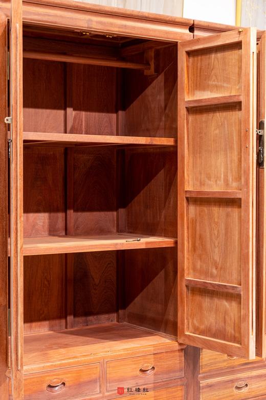 红桥红  家具严选  缅甸花梨（大果紫檀）  【198 两门三抽屉 素面衣柜 拼板】 商品图5